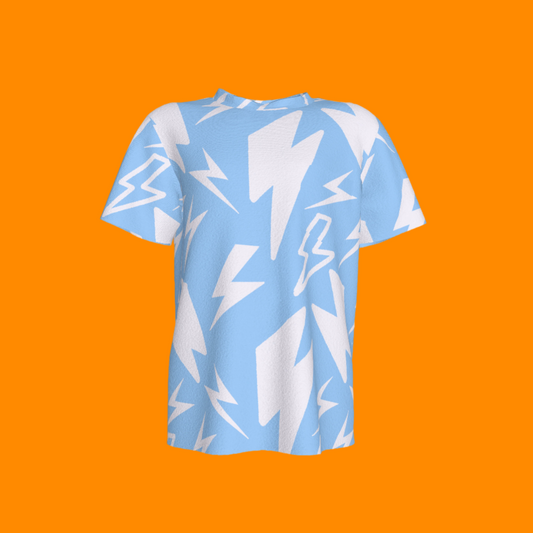 Kid's Pocket T-Shirt in Light Blue Super Thunder in Cotton Spandex Lightweight Jersey