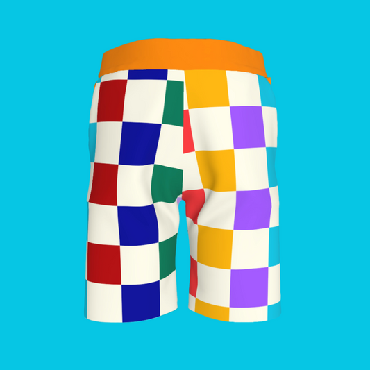 Large Colorblock Knit Shorts