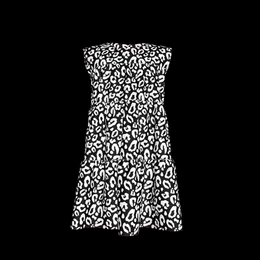 Kid's Ruffle Dress in Black Kitty Cat Dreamer