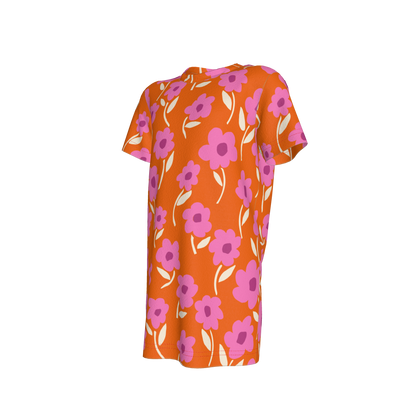 Orange T-shirt Dress