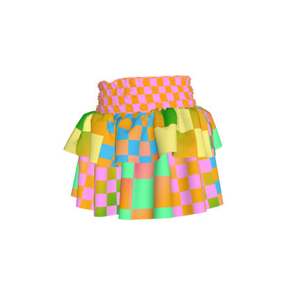 BruceGlen Psycheck Smocked Skirt