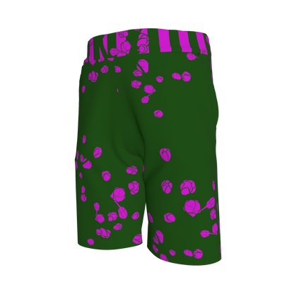 Purple & Green Floral Shorts