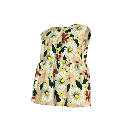 Kid's Sleeveless Ruffle Top in Ma Jong Floral