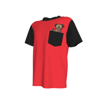 Puppy Pocket Pal Tee in Poppy