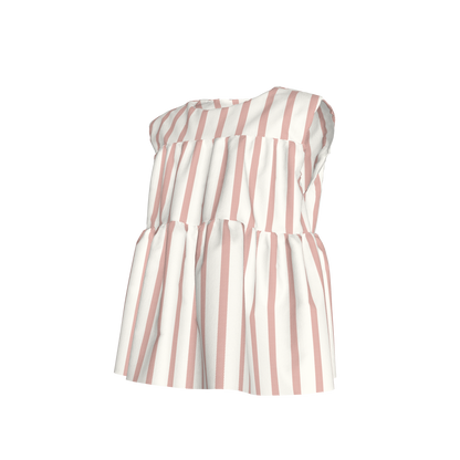 Red Stripes Ruffle Top