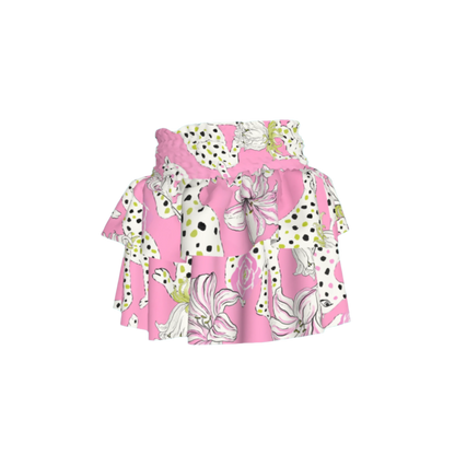 Kid's Smocked Skirt in Sketching Summer Pink