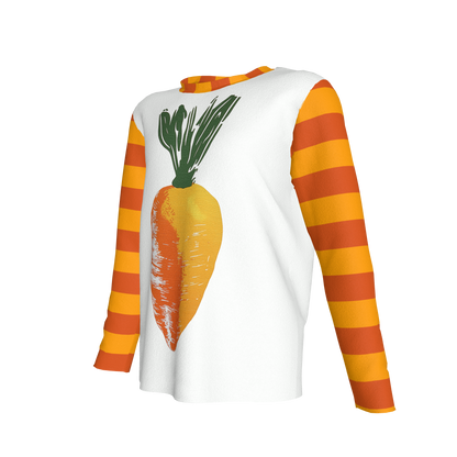 Carrot Patch Stripe Sleeve Tee