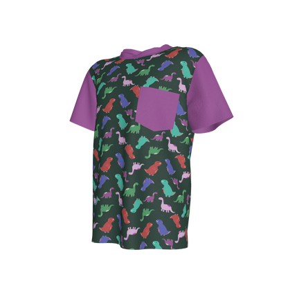 Purple Dino Party Pocket T-Shirt