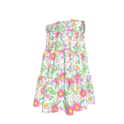 Bright Floral Ruffled Dress