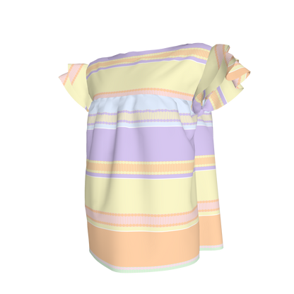 Kid's Ruffled Sleeve Top in Paquin Pastel