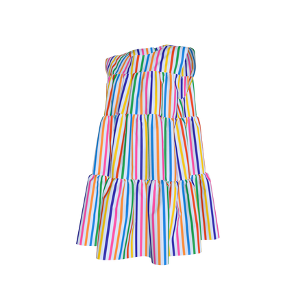 Happy Stripes Ruffled Dress