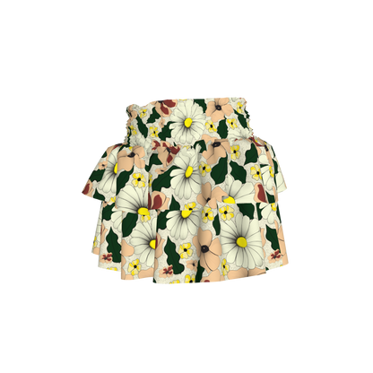 Kid's Smocked Ruffle Skirt in Ma Jong Floral