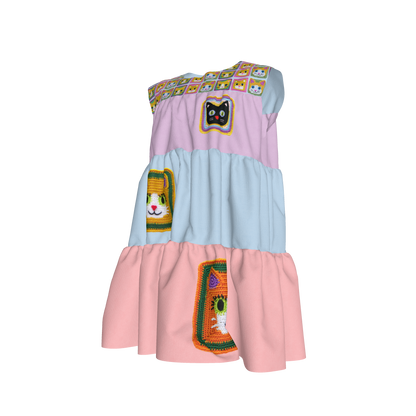 Meowsville Dress in Ice Cream