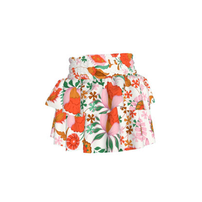 Kid's Smocked Skirt in Ecru Dutch Blossom