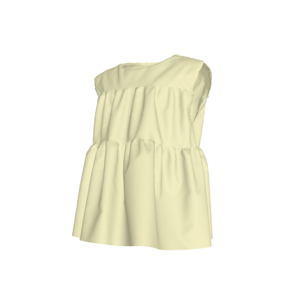 Sleeveless Ruffle Top in Solid Pastel Yellow