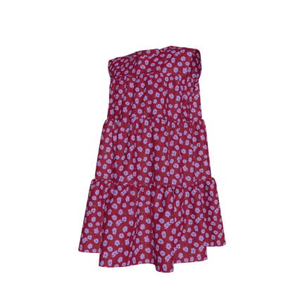 Kid's Ruffle Dress With Lining in Micro Purple Poppies