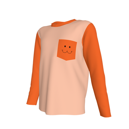 Cat Smile Long Sleeve Pocket T-Shirt