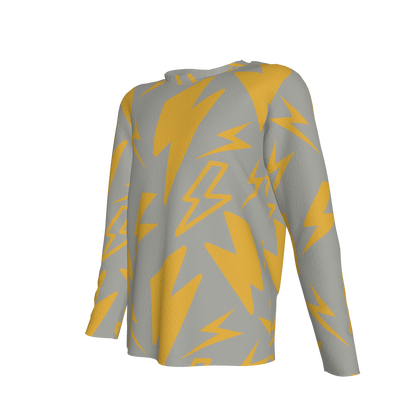 Kid's Long Sleeve TShirt in Light Grey Super Thunder in Cotton Spandex Lightweight Jersey