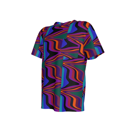 Kid's Pocket T-Shirt in Fun Retro Purple in Cotton Spandex Lightweight Jersey