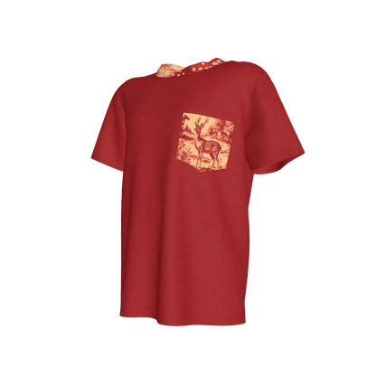 Red Adventure Deer Pocket Tee