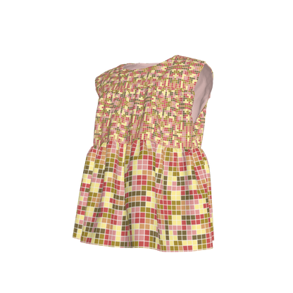 Pixel Sleeveless Ruffled Top