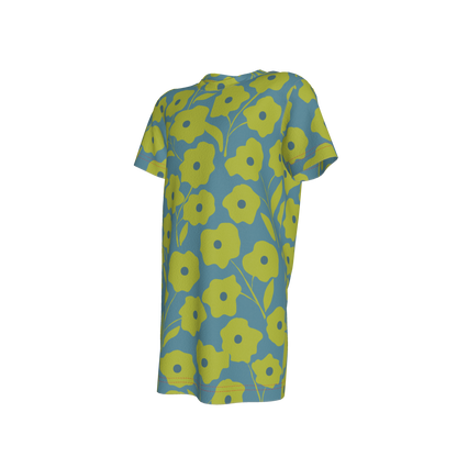Green Floral T-Shirt Dress