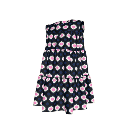 Kid's Ruffle Dress With Lining in Ink Tie Dye