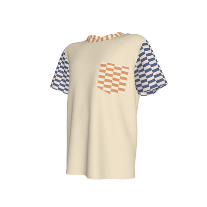 Blue & Yellow Gingham Mix Pocket T-shirt