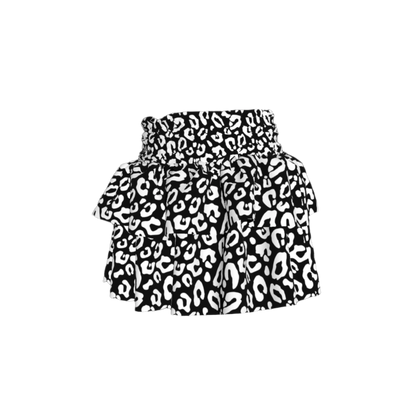 Kid's Smocked Ruffle Skirt in Black Kitty Cat Dreamer