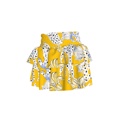 Kid's Smocked Skirt in Sketching Summer Yellow