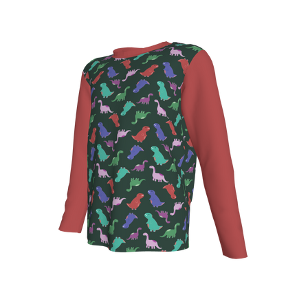 Red Dino Party Long Sleeve T-Shirt