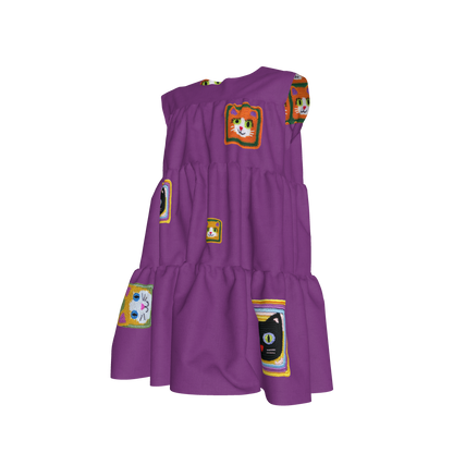 Cat Crochet Dress in Magic Purple