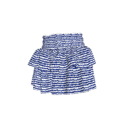 Kid's Smocked Ruffle Skirt in Cobalt Sound