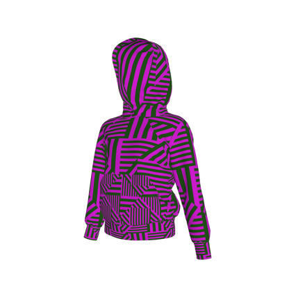 Purple & Green Stripes Pullover hoodie