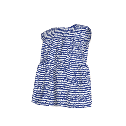 Kid's Sleeveless Ruffle Top in Cobalt Sound
