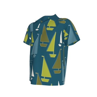 Teal Sailboats Polo
