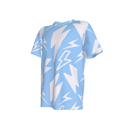 Kid's Pocket T-Shirt in Light Blue Super Thunder in Cotton Spandex Lightweight Jersey