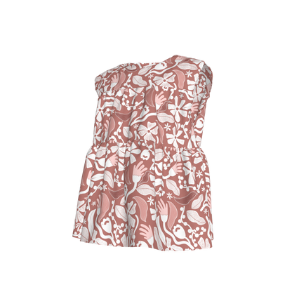 Flowers Ruffle Top
