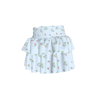 Kid's Smocked Ruffle Skirt in Sky Blue