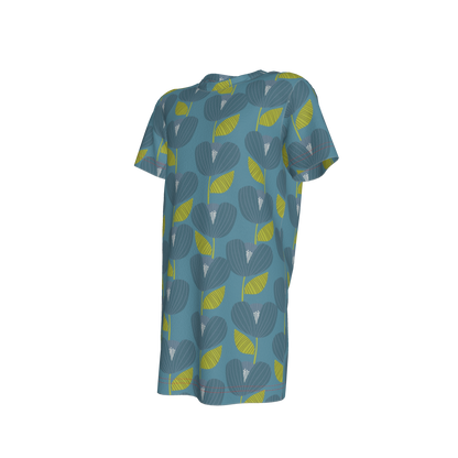 Blue Poppy T-Shirt Dress