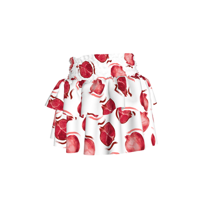 Kid's Smocked Ruffle Skirt in Spring Pomegranates