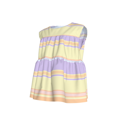 Kid's Sleeveless Ruffle Top in Paquin Pastel