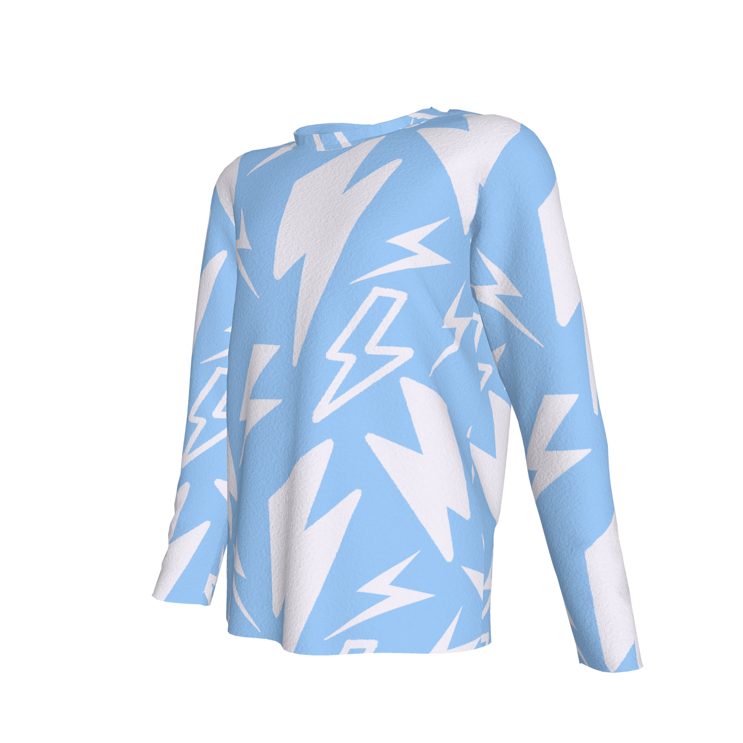 Thunder Sky Blue Long Sleeve Cotton-Spandex Lightweight Jersey