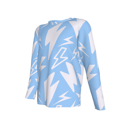 Thunder Sky Blue Long Sleeve Cotton-Spandex Lightweight Jersey