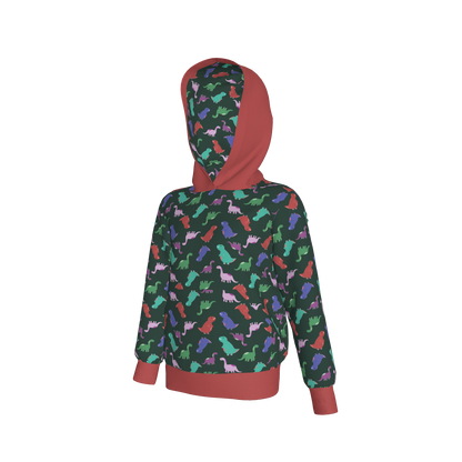 Red Dino Party Pullover Hoodie