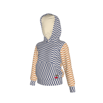 Blue & Yellow Gingham Mix Pullover Hoodie