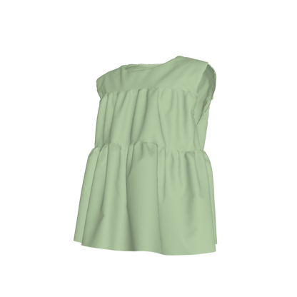 Sleeveless Ruffle Top in Solid Pastel Green