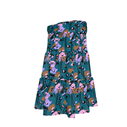 Kid's Ruffle Dress With Lining in Dini's Teal Floral