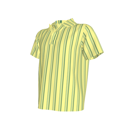 Kid's Polo in Stripes Light Yellow in Organic Cotton Pique