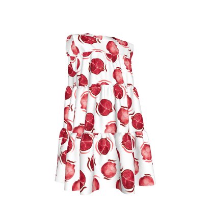 Kid's Ruffle Dress With Lining in Spring Pomegranates